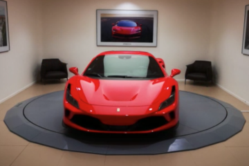 Installation plateau photo tournant motorisé Ferrari Toulouse